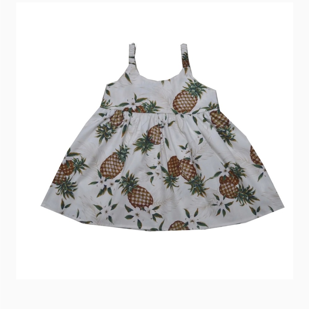 Tropical Pineapple Print Kids Dress